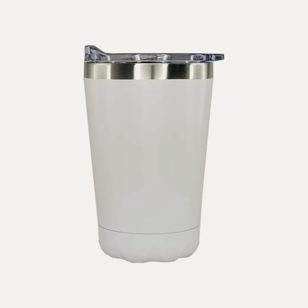 Vaso con tapa de doble pared 325 ml blanco sublimable - Nudo Studio Panamá