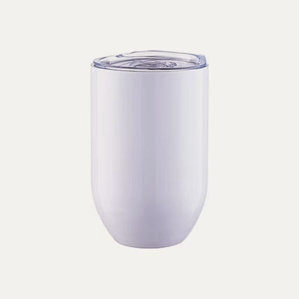 Vaso de vino ovalado de acero sublimable 300 ml blanco - Nudo Studio Panamá
